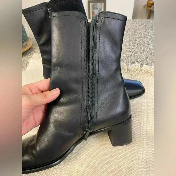 Coach Teresa black leather heeled boots, size 7 - Picture 5 of 13